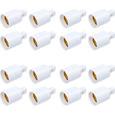 16 Pcs Adaptateur Douille G24d vers E27 Culot 2 Broches Blanc (1/5)
