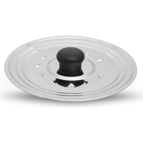 Couvercle de Cuisine en Acier Inoxydable 16/18/20/22/24 - Couvercle Anti Projection avec Trous Vapeur et Poignée Ergonomique - Poêle Marmite et Casserole 25cm, Argenté (1/5)