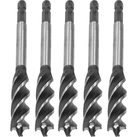 5 pièces mèches bois métal scie cloche tarière 4 rainures queue hexagonale outil coupe 14 mm (1/5)