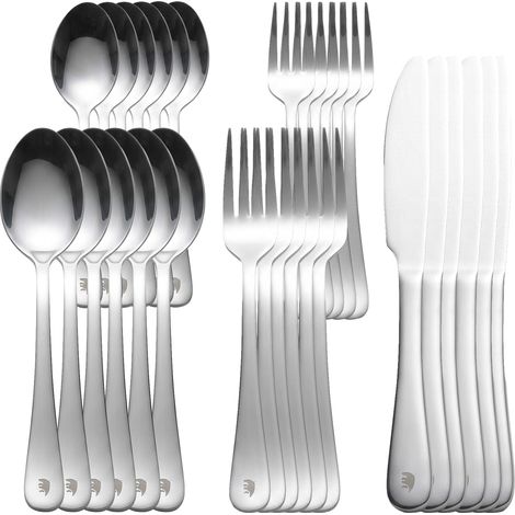 Roxlin Besteckset 30-teilig Plain Design – Edelstahl Tafelbesteck für 6 Personen – Rostfrei, Kratzfest & Spülmaschinenfest – Erhältlich in Silber (1/5)
