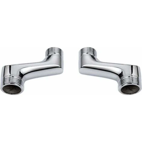 Brausebogen-Armatur, Messing-Winkel-Reduzierarmatur, verstellbarer Schwenkarm, Wand-Winkelarmatur, versetzte Armatur 1/2 3/4, Chrom A, von DEBUNS