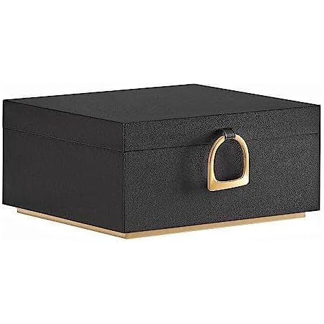 Boîte à bijoux à deux niveaux avec poignée, plateau amovible, effet flottant (1/5)