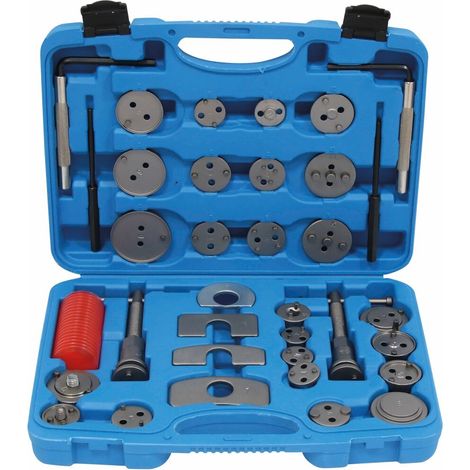 Kit reposicionador de pistones de freno 35 piezas con retractor y adaptadores,Compatible con la mayoría de vehículos, Ideal para talleres mecánicos. (1/2)