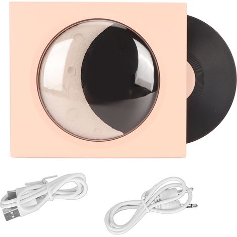Vintage-Bluetooth-Wecker im Weinrot-Stil mit Mond- und Sternenlicht für die Schlafzimmerdekoration – Rosa