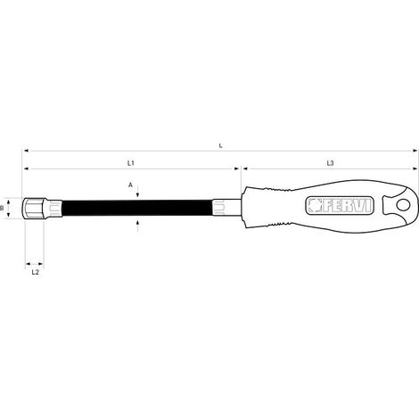 Cle a douille avec manche flexible 10 mm