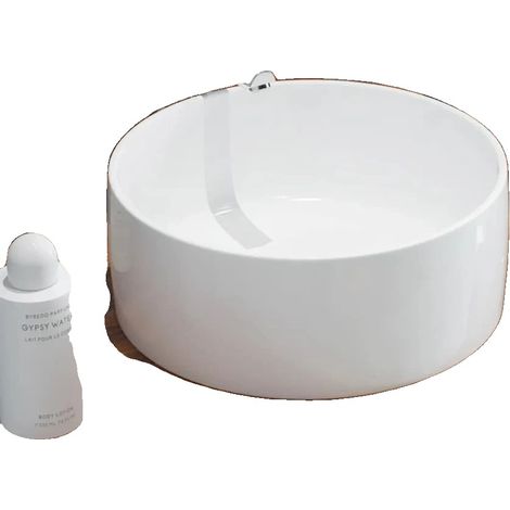 Lavabo rond, céramique durable, design polyvalent, vert armée (1/2)