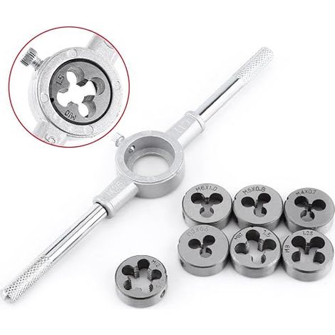 Metric Die Taps and Dies M25 Metric Thread Screw Wrench Set Hand Tapping Tool External Thread (1/3)
