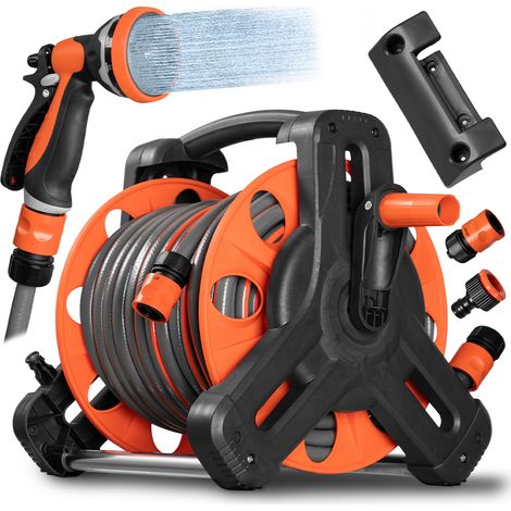 Avvolgitubo con Tubo Resistente PVC 30 Metri Set Pistola 10 Funzioni e Raccordi (1/5)