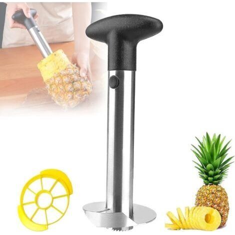 Coupe Ananas Decoupe Ananas en Acier Inoxydable, Éplucheur d'ananas, Outil pour la Maison, la Cuisine, avec Lame Tranchante pour les Anneaux de Fruits Coupés en Cubes - Evideur,Facile (1/4)
