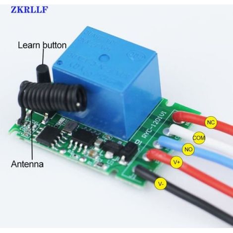 Module Récepteur Relais - Télécommande Sans Fil RF 433 MHz - Pour Maison Intelligente Porte Serrure Éclairage - 1 Pièce (1/4)
