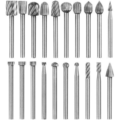 Jeu de Mèches de Gravure Haute Dureté, 10pcs Mèches de Gravure en Carbure HSS pour Outils Rotatifs pour Bricolage en bois, Sculpture, Perçage, Gravure, Ébarbage (1/5)