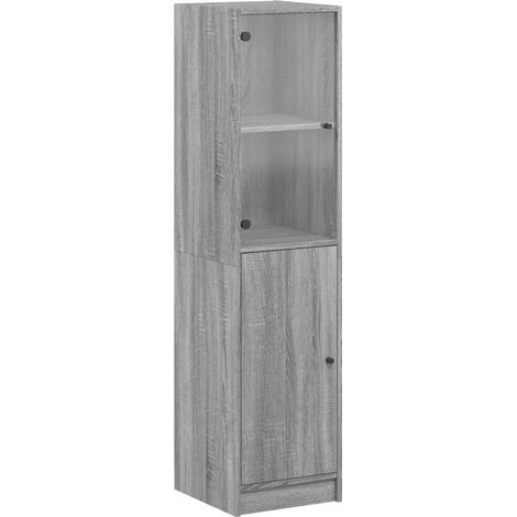 Aparador buffet cómoda armario mueble organizador cocina salón salón con puerta de cristal Sonoma 35 x 37 x 142 cm gris 020030102