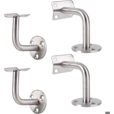 4PCS Inoxydable Supports, Support Mural en Acier Inoxydable,Support Mural Fixation Tringle,Balustrade Murale Support de Tube 90° (1/4)