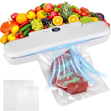 Machine d'emballage sous vide pour aliments, machine de mise sous vide automatique avec 10 sacs, machine d'emballage sous vide portable, machine d'emballage sous vide avec système de scellage (1/5)