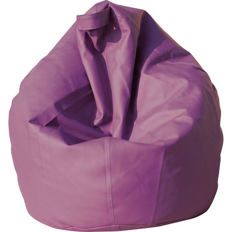 Dea A07 - Poltrona sacco. Dim: 70x70x110 h cm. Col: Viola. Mat: Ecopelle. (1/2)