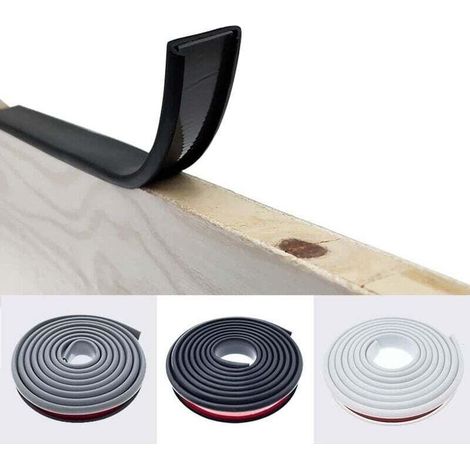 2M Noir Forme de U 16MM Bande de Chant en Adhesive,Pas de Thermocollant Chêne Chant Plan de Travail Bande de Garniture,Caoutchouc Souple TPE Placage Bois Couvre Chant pour Meubles (1/4)