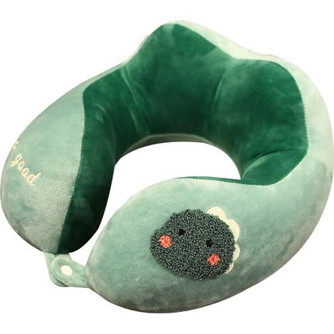 Coussin de cou animal mignon haute résilience en forme de U pour voyage bureau dinosaure environ 30x30cm (1/5)