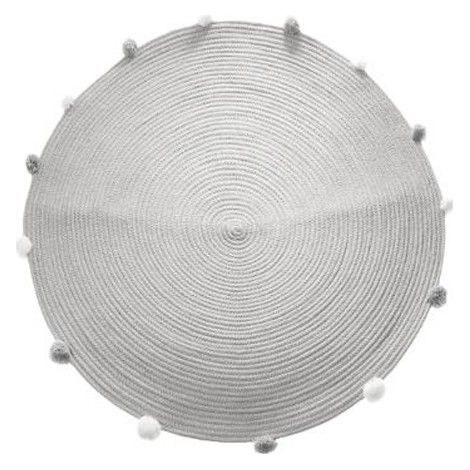 ATMOSPHERA Teppich, rund, mit Pompons, Grau, Durchmesser 90 cm, grau, cm - Atmosphera for kids (1/2)