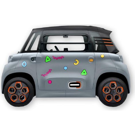 Kit 18 Autocollants Deco Forme 90S Pour Voiture Sans Permis Abs