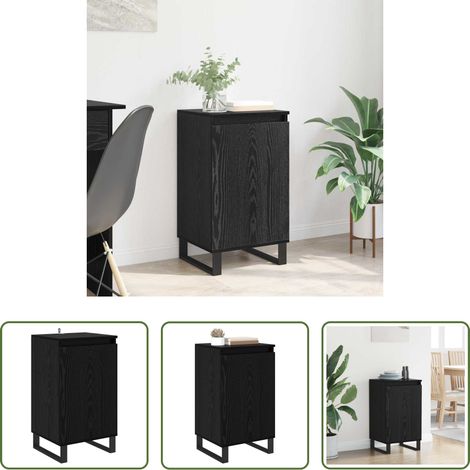vidaXL Sideboard - Sideboard Schwarz Eichen-Optik 40 x 35 x 70 cm Holzwerkstoff (1/5)