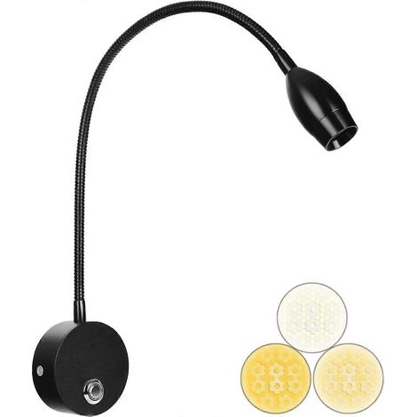 Adust Reading Lights for Books in Bed, Bedside Reading Lamp, RV Boat Reading, DC 5V-240V 3W LED Touch Dimmable Brightness Wall (1/5)