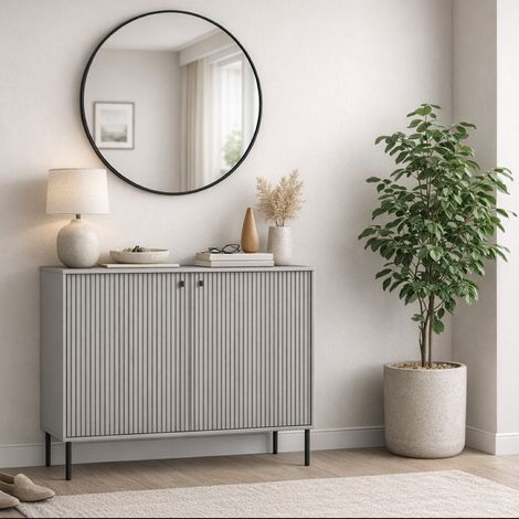 Meuble de rangement moderne gris 2 portes SIMY (1/5)