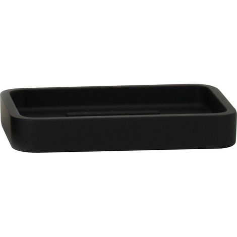 Portasapone in poliresina nera - serie Onice (1/2)
