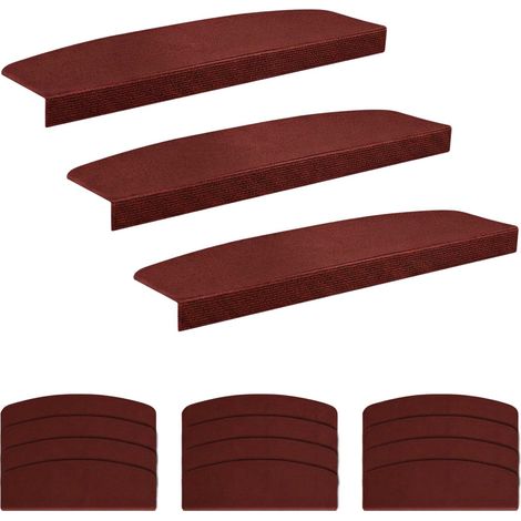 Stufenmatten 15 stk. 65 x 21 x 4 cm Bordeauxrot Polyester vidaXL (1/5)