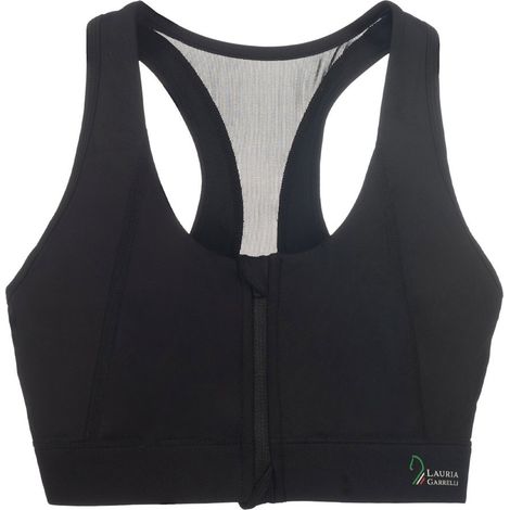 XS, nero: Reggiseno sportivo Amalfi con inserto in rete traspirant e zip frontale (1/5)