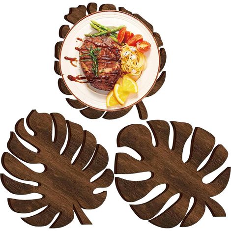 Dessous de verre en bois résistant à la chaleur, pour bureau ou salon, idéal pour la cuisine, le salon, la chambre, le bar, le restaurant, une pendaison de crémaillère ou un anniversaire. (1/5)