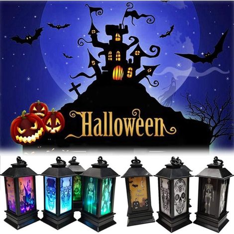 Lanterne LED Halloween à piles pour table - Décoration de fête lumineuse (1/5)