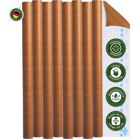 Klebefolie Klebefolie Möbel – Möbelfolie selbstklebend Holzoptik Buche Natur 2er Set, 2 x 90 x 210 cm, zuschneidbar, rückstandsfrei entfernbar – Veluxis