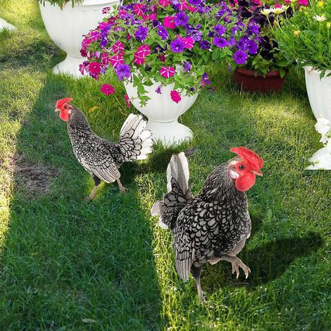 Piquets décoratifs de jardin en forme de coq, décoration extérieure, ornements de poulet - 6 (1/4)