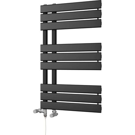 Tristan - Black Dual Fuel Towel Rail H816mm x W500mm Standard (1/3)