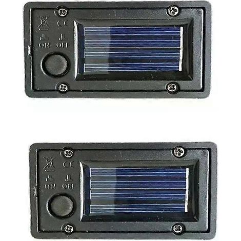 Lot de 2 lampes solaires de rechange avec ampoules LED, installation facile, allumage/extinction automatique, résistantes aux intempéries, pour éclairage de jardin et d'allée. (1/4)