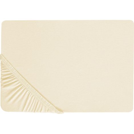 Spannbettlaken JANBU Baumwolle 140 x 200 cm Beige