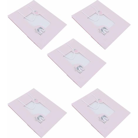 Lot de 5 sacs en papier à motifs fraises, originaux et portables, parfaits pour faire les courses ou offrir des cadeaux. (1/5)