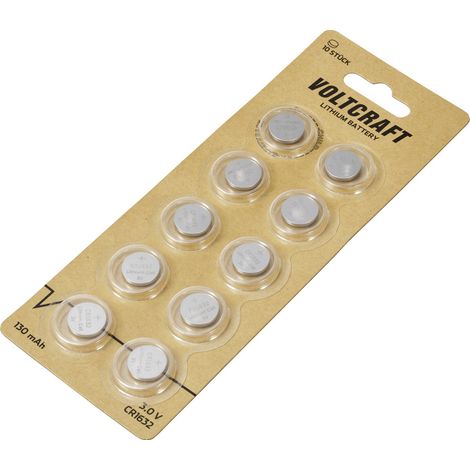 VOLTCRAFT Knopfzelle CR 1632 3 V 10 St. 130 mAh Lithium VC-11887465