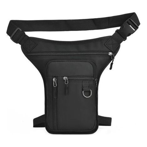 Beintasche für Damen und Herren, wasserdichte Beintasche mit 4 Fächern, Outdoor-Beintasche für Motorrad, Fahrrad, Wandern, Laufen (Schwarz) (1/5)