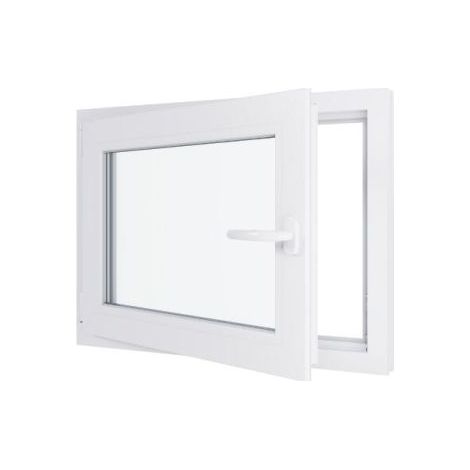 Finestra in PVC - Triplo vetro - Bianco - 800 mmx600 mm cm