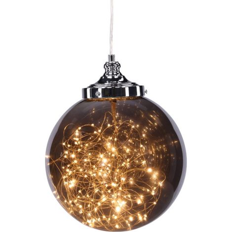 Lampe Suspension Design "Lemans" 40cm Gris (1/5)