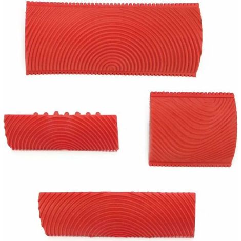 4 Stück Imitation Holzmaserung Malwerkzeuge Gummi Farbroller DIY Wandtextur Werkzeuge Holzmaserung Effekt DIY Wanddekoration Werkzeug, 7,2,2/9/13/15 cm