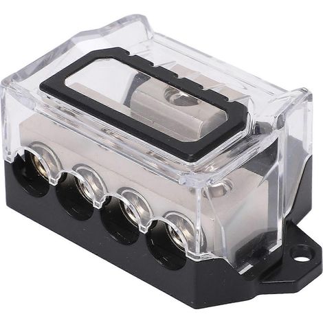 Bloc de distribution électrique pour câbles de calibre 0 à 4, répartiteur de câble de masse, distributeur audio pour voitures et bateaux (1/5)