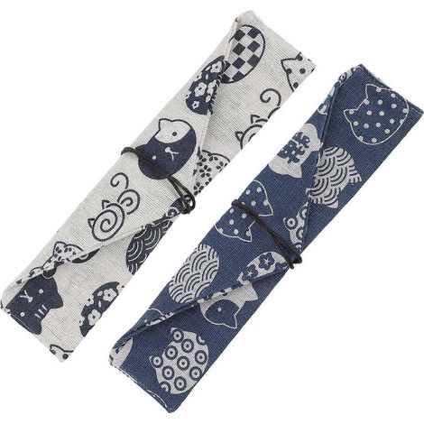 Set di 2 astucci porta bacchette in stile giapponese per riporre le posate. (1/5)