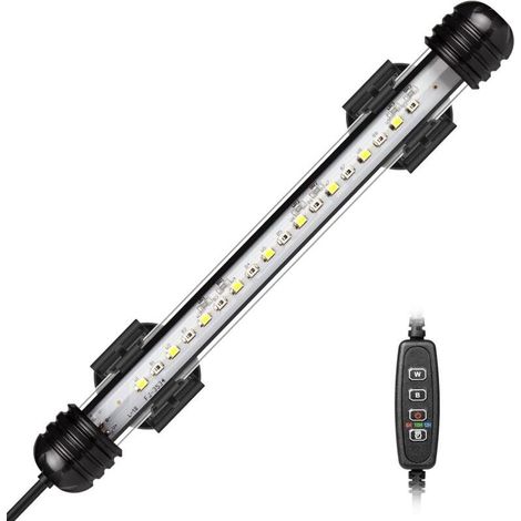 Lampe d'aquarium submersible IP68 Éclairage LED bleu et blanc réglable Minuterie automatique Pour aquariums de 20 à 70 cm (1/4)