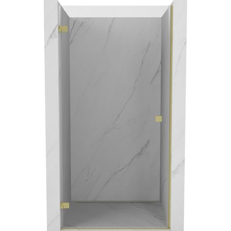 Mexen Lunar-B Duschpendeltür links 75 cm, transparent, gebürstetes Gold - 832-075-000-55-00-L (1/5)