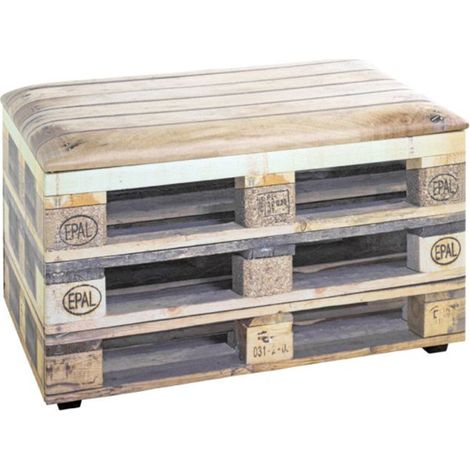 Coffre de Rangement Vintage "Palette II" 65cm Marron (1/5)