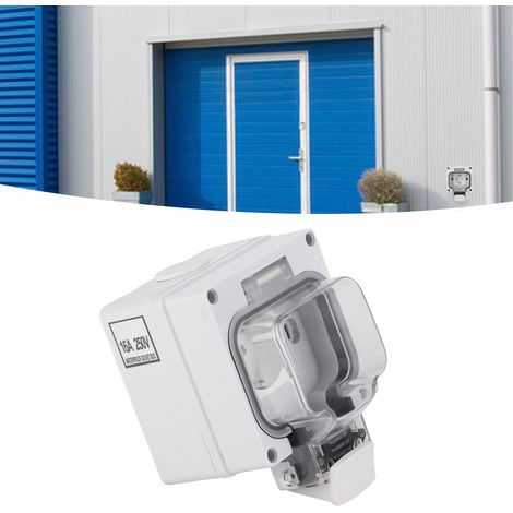 IP66 wasserdichte Außenwandsteckdose, 250 V 16 A, deutsche Ausführung, geeignet für Feuchträume und Gärten. (1/5)