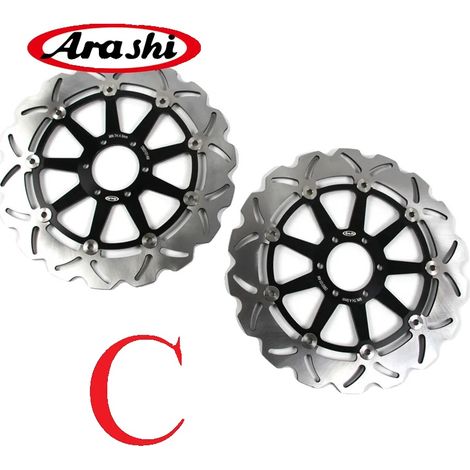 Disques de frein, conception flottante CNC, acier inoxydable de qualité supérieure, 1 Paire Noire (1/2)