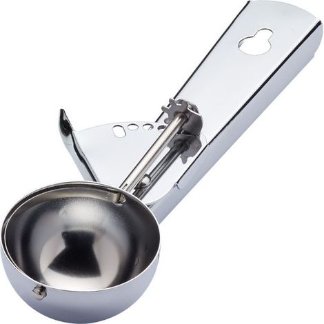KitchenCraft Cuchara para Helado de Acero Inoxidable, Pestaña de Liberación, Garantía de 12 meses - Plateado